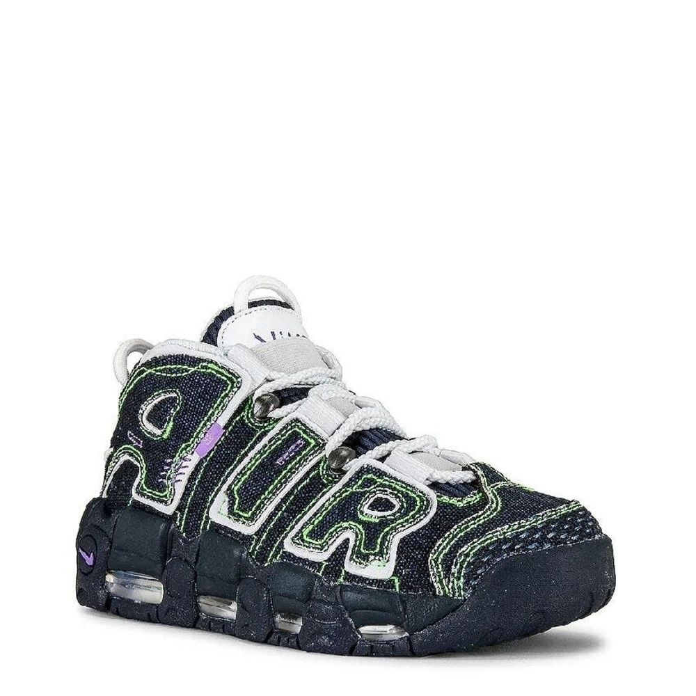 Nike Air Sneakers 6.5 Serena Williams More Uptempo Chunky Metallic Swoosh Black